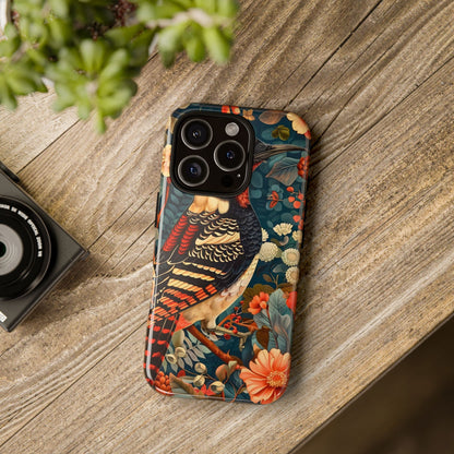 Nature-Inspired Phone Case with Floral Art, Tough Phone Cover, Protective Case, Gift for Nature Lovers, Unique Phone Accessory
