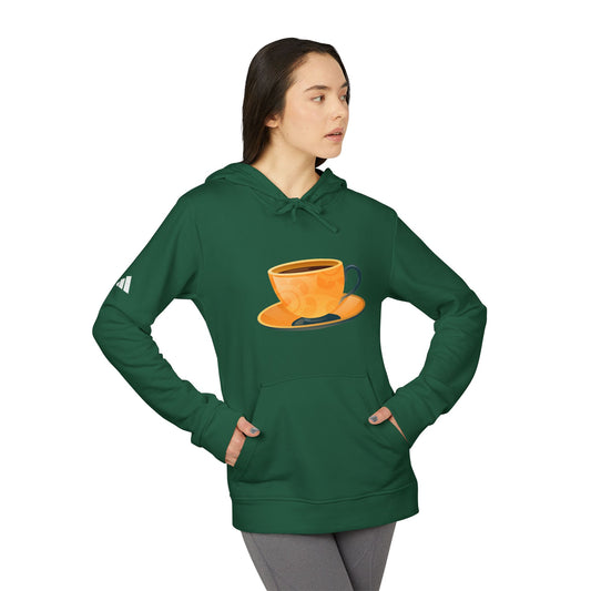 adidas Unisex Fleece Hoodie - Classic British Tea Kettle - Timeless Elegance in Tea Time