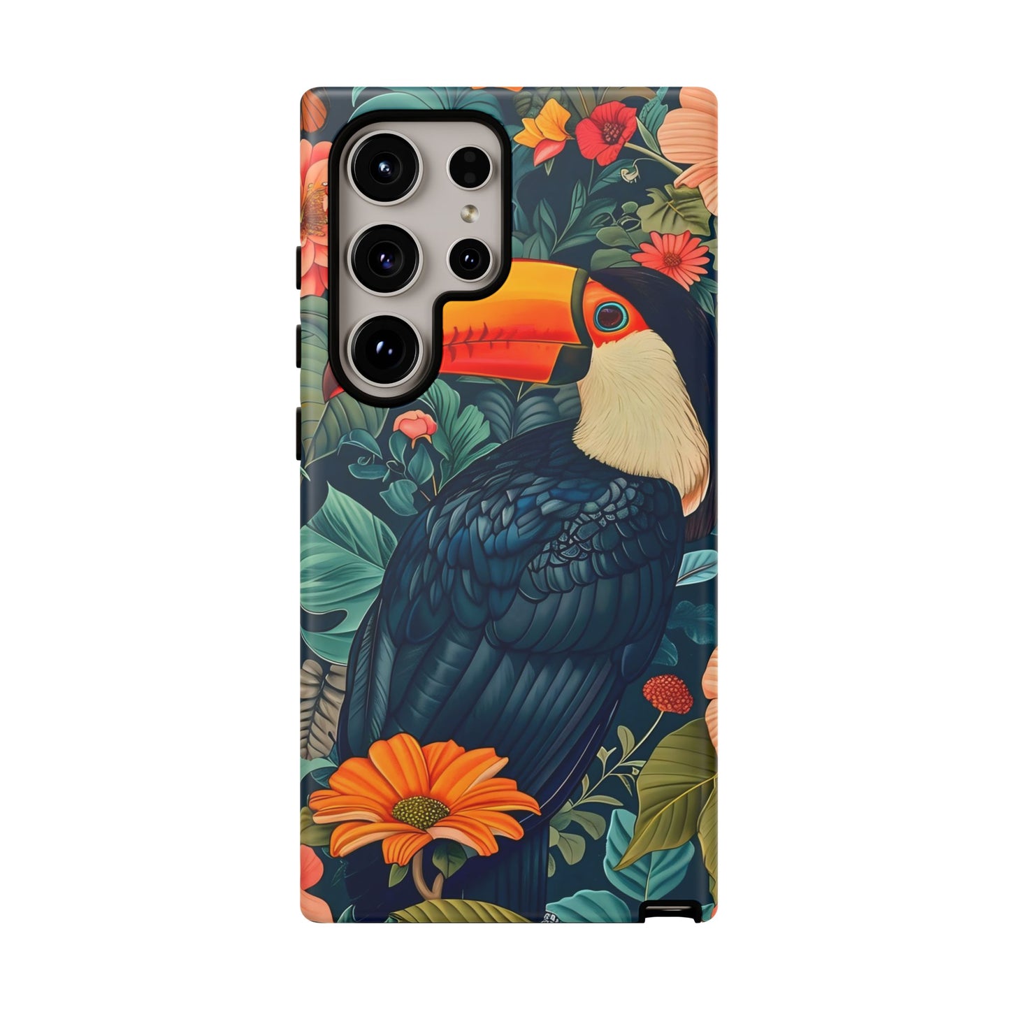 Tropical Toucan Phone Case - Cute Animal Design, Nature Lover Gift, Floral Pattern, Bird Lover Accessory, Summer Vibes
