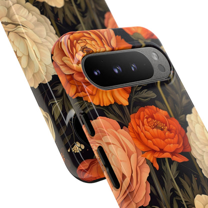 Floral Phone Case with Tough Protection, Blooming Ranunculus Design, Durable Cover, Gift for Flower Lovers, Eco-Friendly Phone Accessory