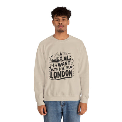 Unisex Heavy Blend™ Crewneck Sweatshirt Elegant- I want to live in London