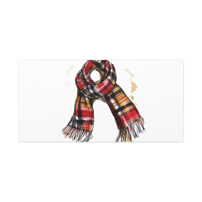 Autumn Scarf Canvas Art Print | Cozy Home Décor, Gift for Fall Lovers, Seasonal Wall Art, Unique Interior Design