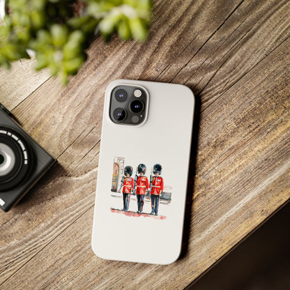Slim Phone Case with Iconic British Guard Design - Perfect for Travel, Unique Gift, Cell Phone Accessory, Trendy Cover, London Souvenir