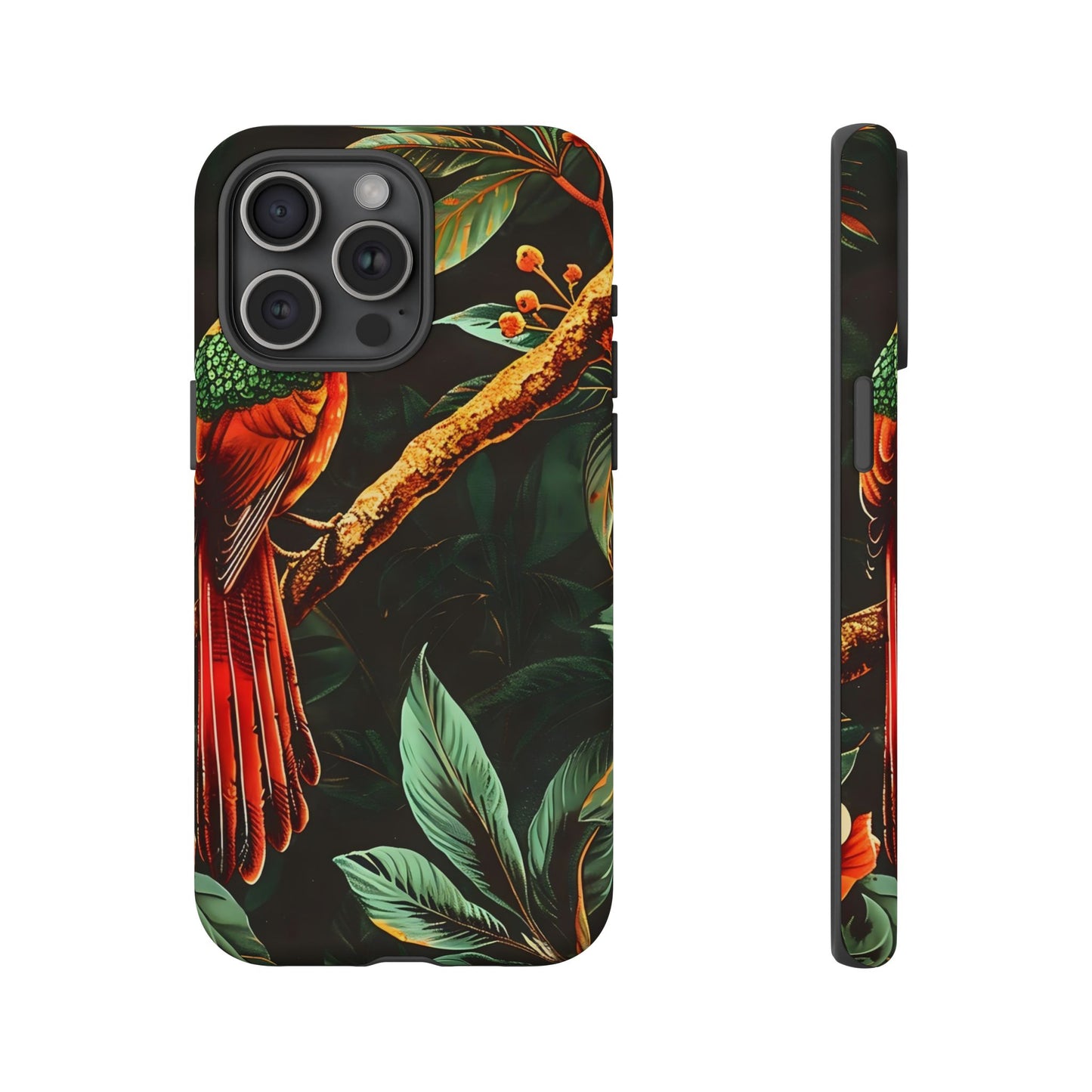 Tough Cases for Nature Lovers, Tropical Bird Phone Case, Eco-Friendly Cover, Gift for Bird Watchers, Vibrant Floral Design