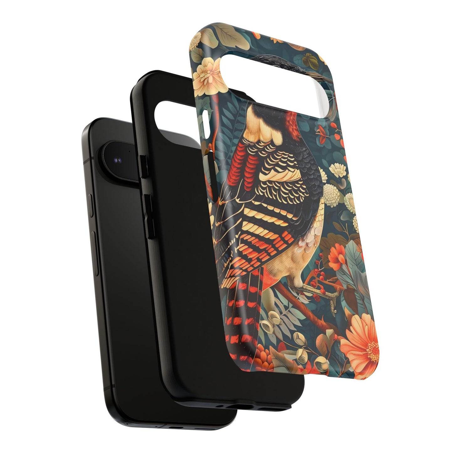 Nature-Inspired Phone Case with Floral Art, Tough Phone Cover, Protective Case, Gift for Nature Lovers, Unique Phone Accessory