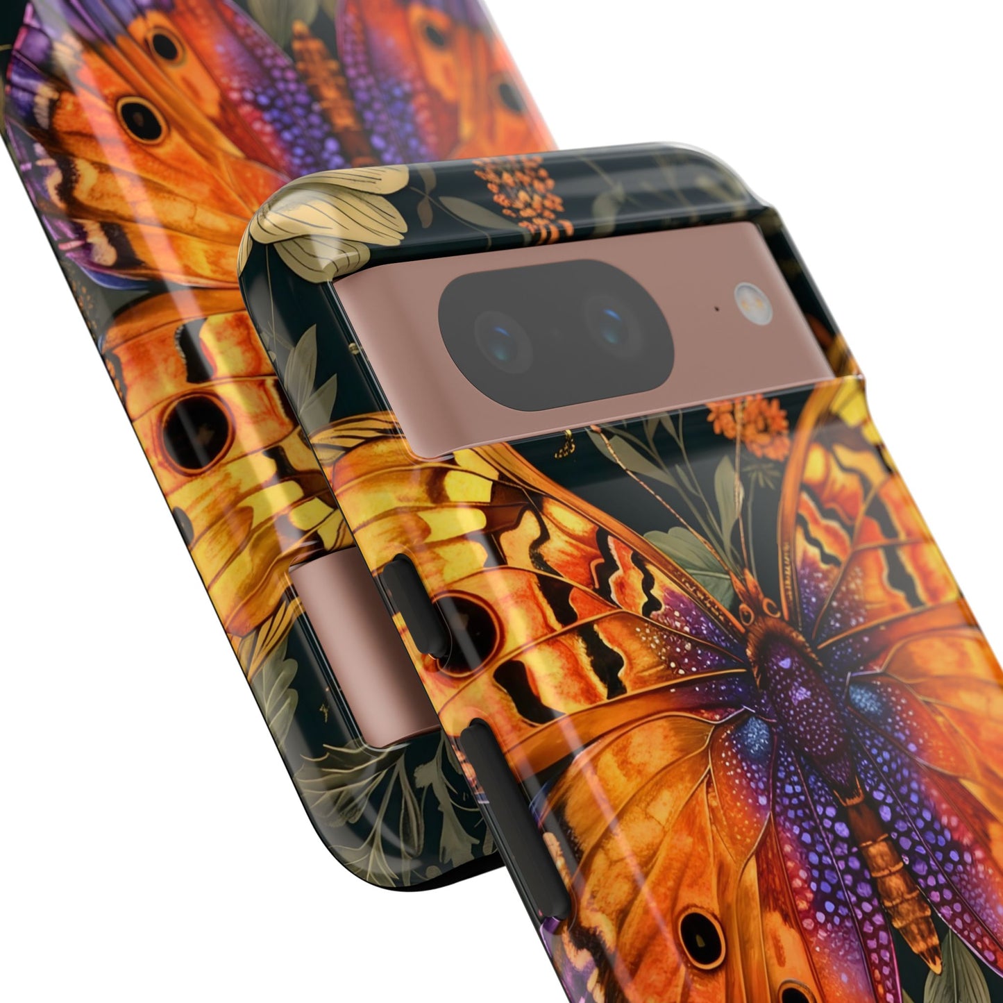 Butterfly Phone Case, Tough Cases for Nature Lovers, Vibrant Floral Design, Gift for Her, Cute Phone Accessories, Butterfly Artwork