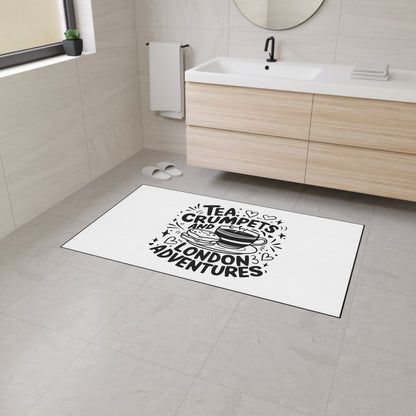 Tea & Crumpets Adventure Mat - Heavy Duty Floor Mat for Kitchen, Entryway, Dining Room, Gifts for Tea Lovers, Home Decor