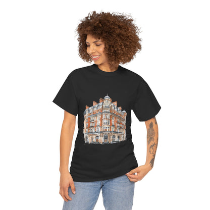 Unisex Heavy Cotton Tee - Classic British Architecture - Elegant Historic Building