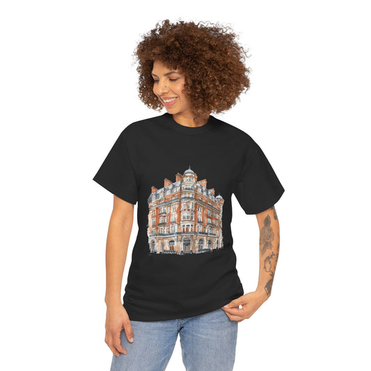 Unisex Heavy Cotton Tee - Classic British Architecture - Elegant Historic Building