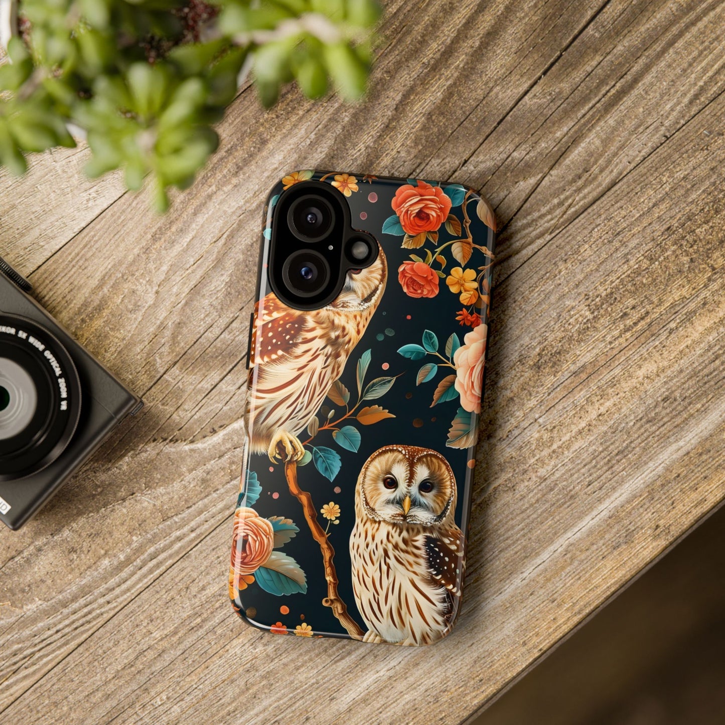 Owl Phone Case with Floral Design, Tough Phone Cover for Nature Lovers, Gift for Bird Enthusiasts, Stylish Protection for Smartphones, [...]