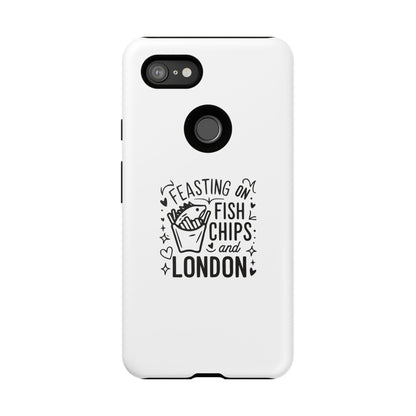 London Fish & Chips Phone Case, Tough Cases with Fun Design for Food Lovers, Unique Gift for Travelers, Cell Phone Accessories