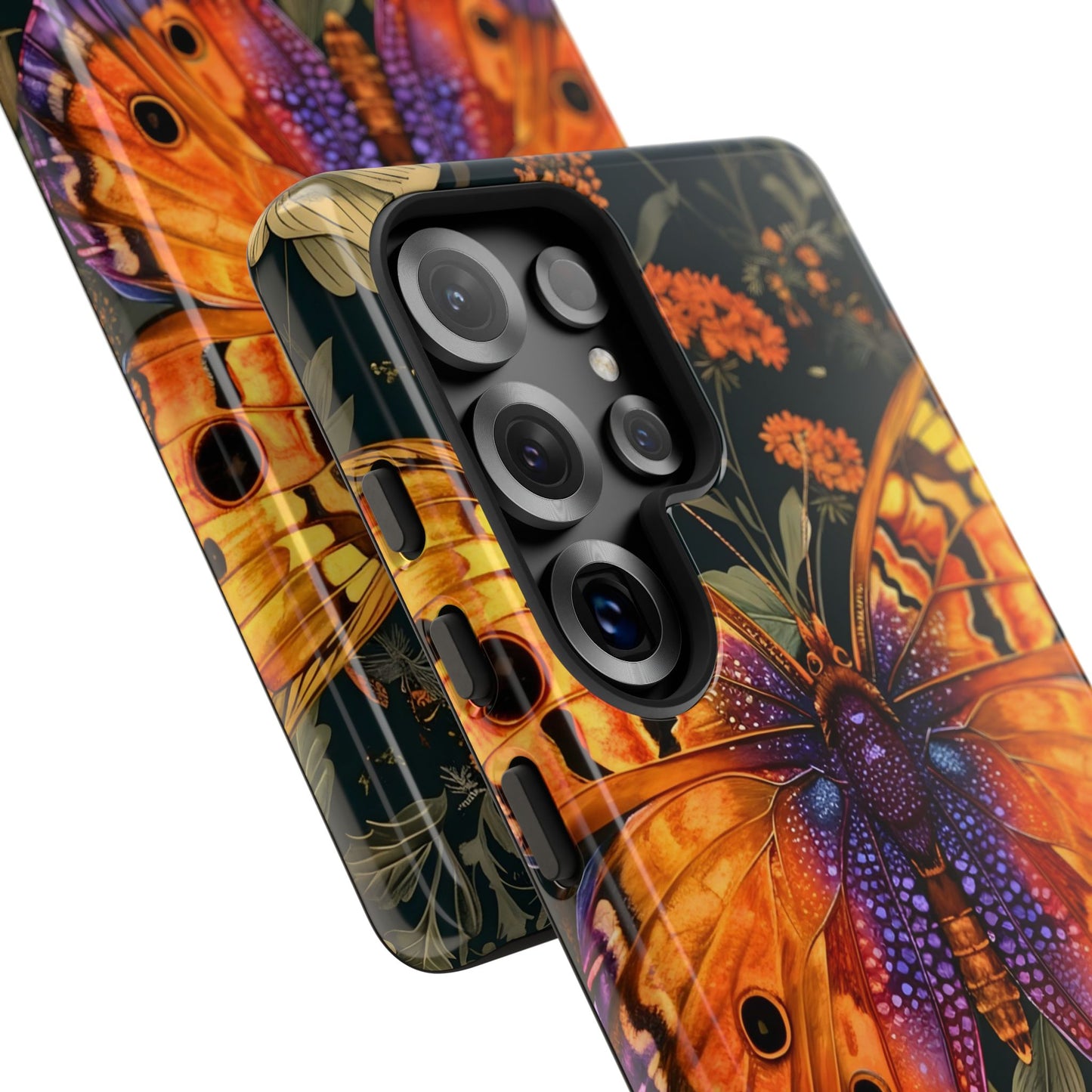 Butterfly Phone Case, Tough Cases for Nature Lovers, Vibrant Floral Design, Gift for Her, Cute Phone Accessories, Butterfly Artwork