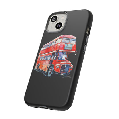 London Bus Phone Case, Tough iPhone Cover, Unique Gift for Travelers, Vintage Style Accessories, Holiday Present Idea
