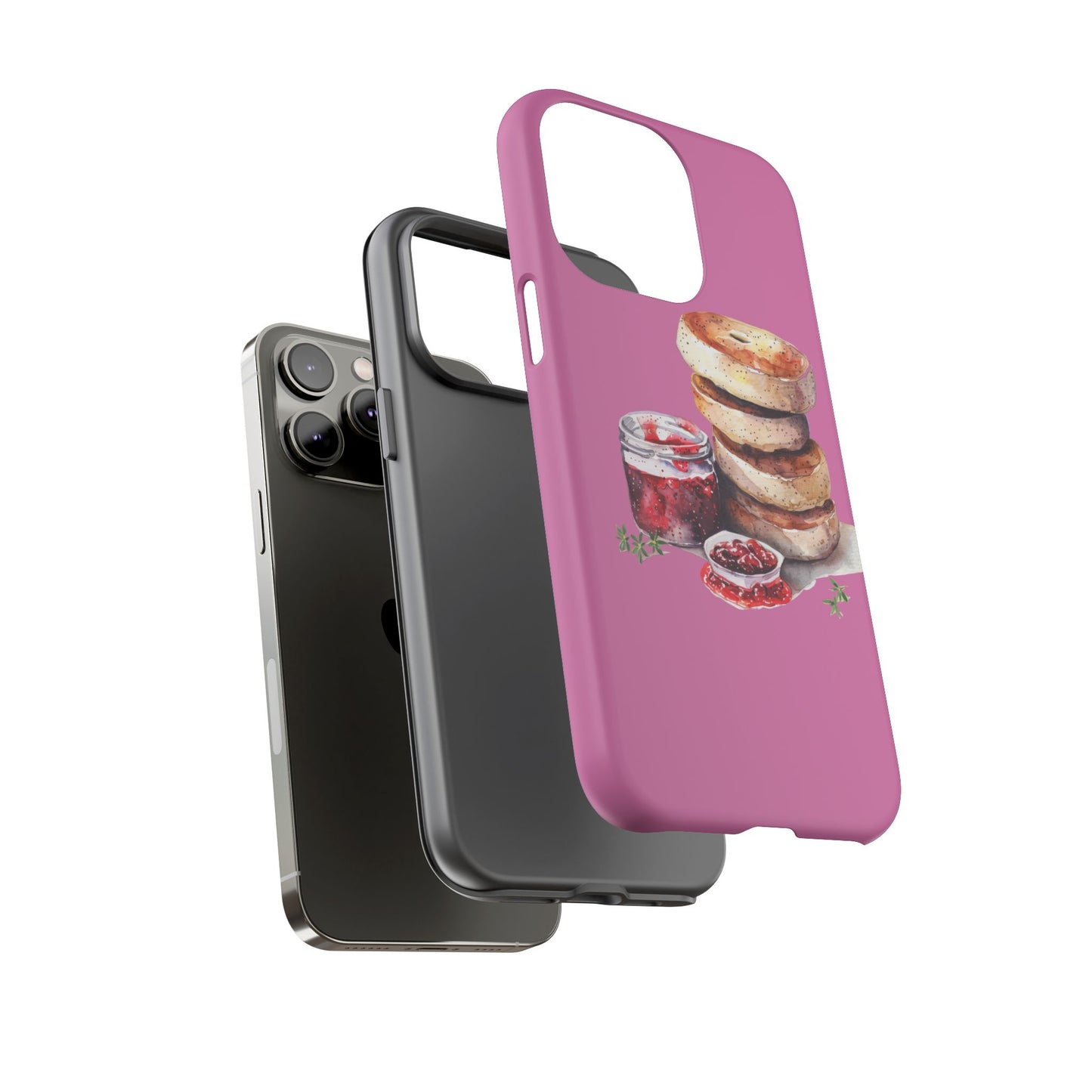 Cute Bagel Phone Case, Tough Cases for Food Lovers, Unique Gifts for Foodies, Phone Accessories for Breakfast Lovers, Fun and Stylish Cases