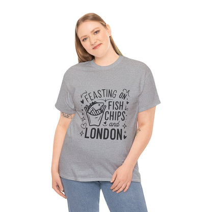 Unisex Heavy Cotton Tee - Fish Chips and London