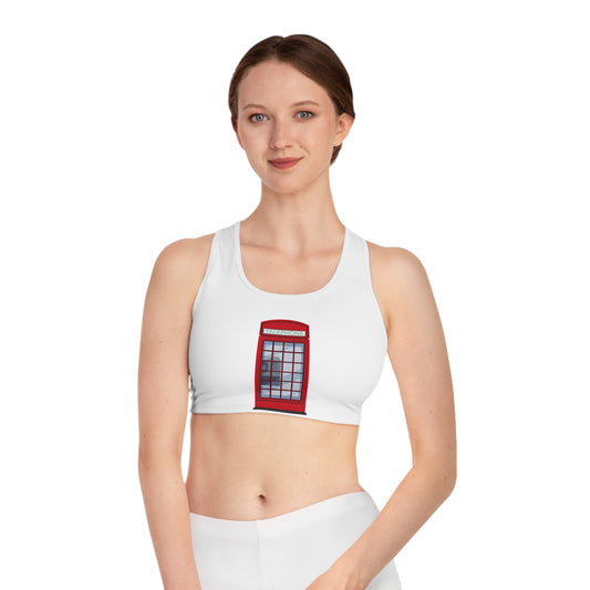 Sports Bra - Fun Active Wear for Modern Women - Red Telephone Booth