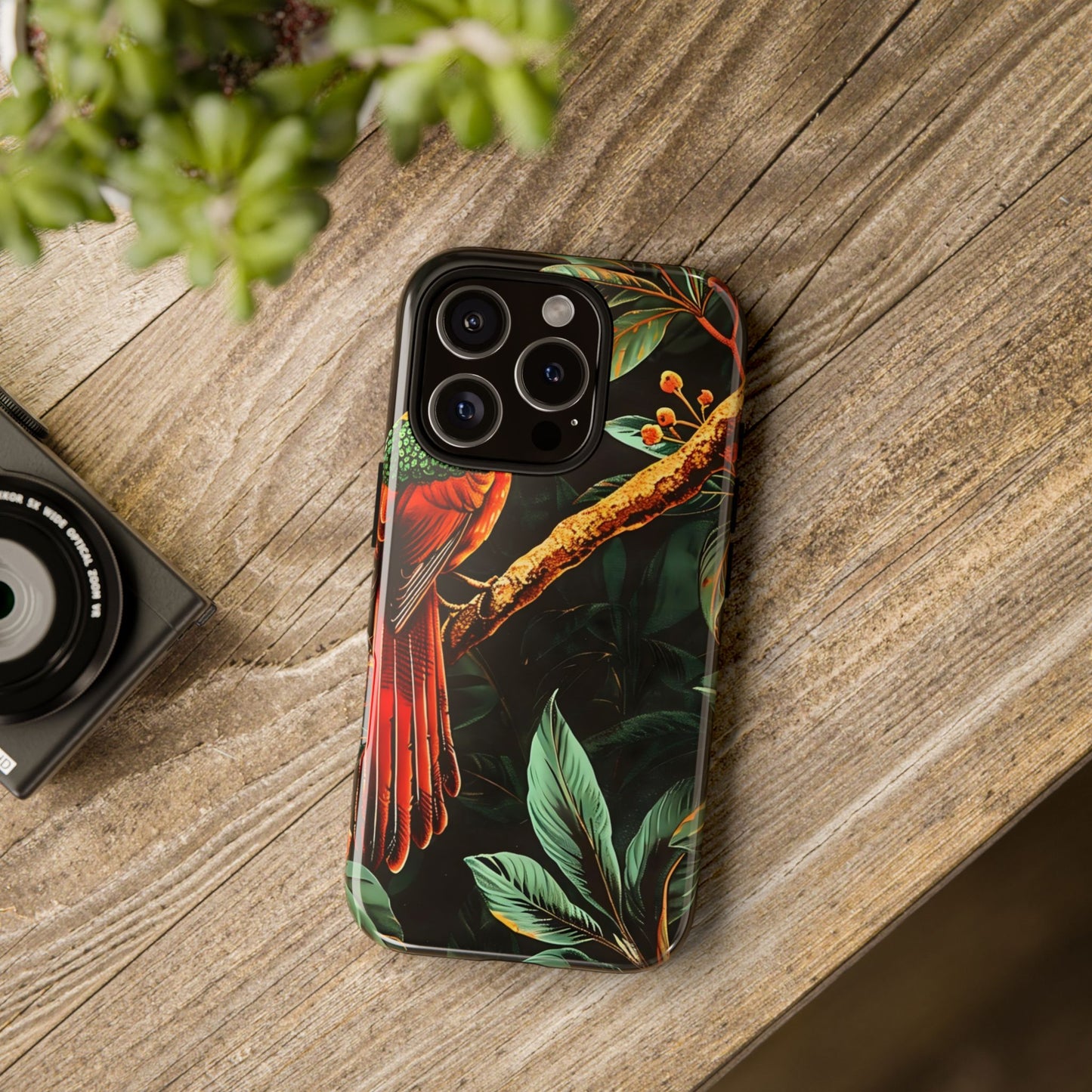 Tough Cases for Nature Lovers, Tropical Bird Phone Case, Eco-Friendly Cover, Gift for Bird Watchers, Vibrant Floral Design