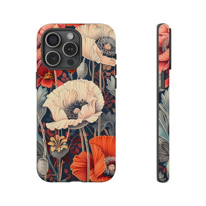 Floral iPhone Case, Tough Phone Cover, Artistic Protection, Flower Design, Unique Gift for Her, Phone Accessory, Trendy Tech