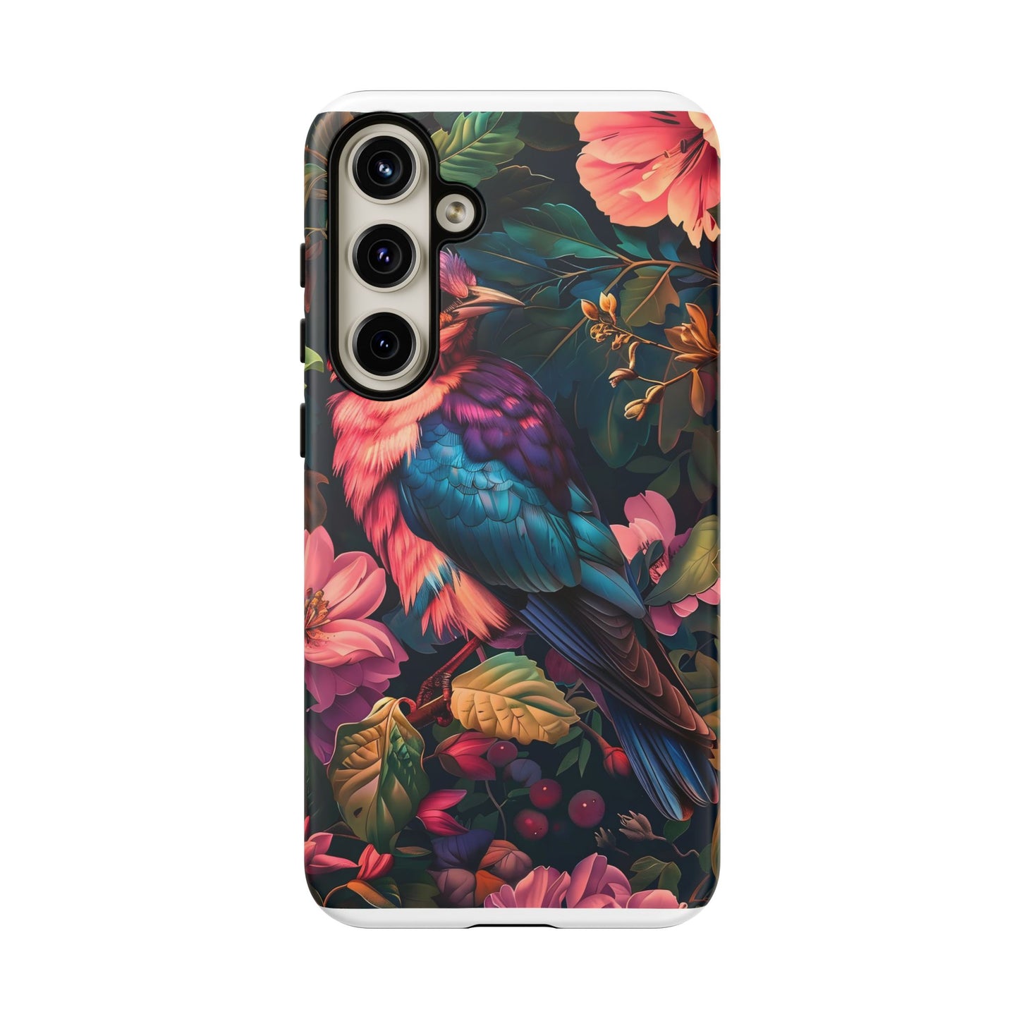 Tough Cases: Vibrant Tropical Bird Phone Case, Floral Smartphone Cover, Nature Lover Gift, Boho Phone Accessory, Cute Bird Case
