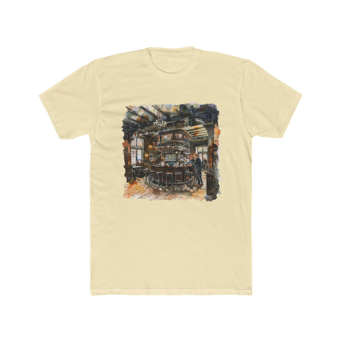 London Pub Interior Trendy Unisex Cotton Crew Tee