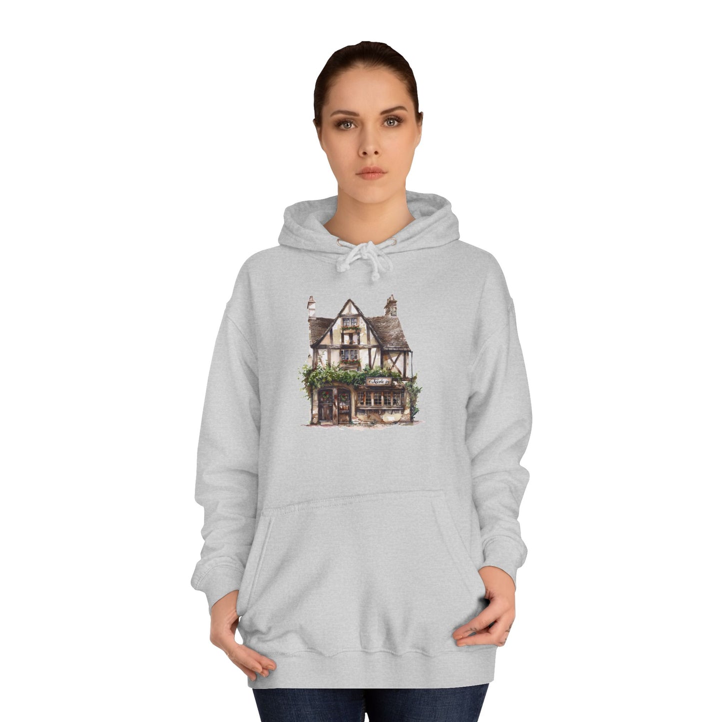 Unisex College Hoodie - Classic British Abode - Where Tradition Meets Comfort