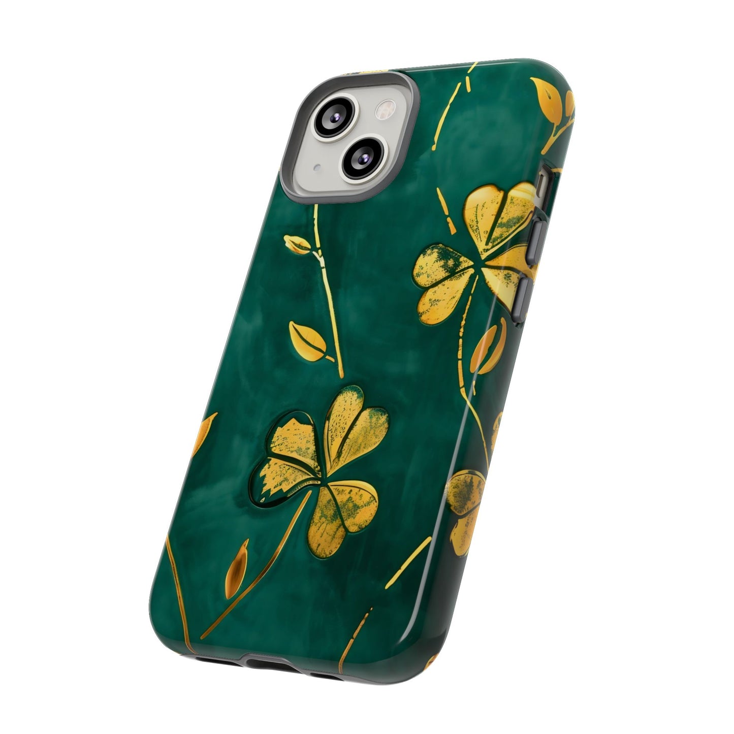 Floral Phone Case with Gold Accents, Tough Phone Cover, Stylish Phone Protector, Unique Gift for Her, Nature Lover Accessory