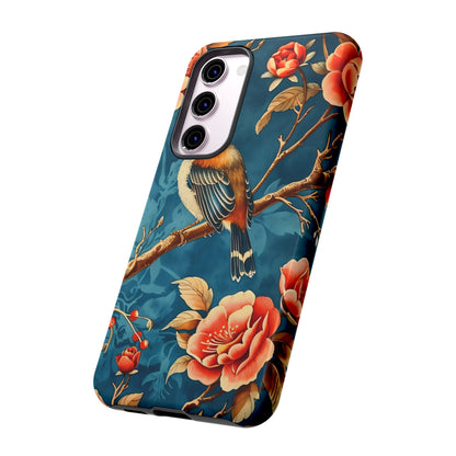 Bird & Floral Phone Case, Tough Cases for Nature Lovers, Gift for Her, Customizable Design, Vibrant Tech Accessories