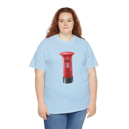 Unisex Heavy Cotton Tee - Classic UK Royal Mailbox Design - British Postbox Icon