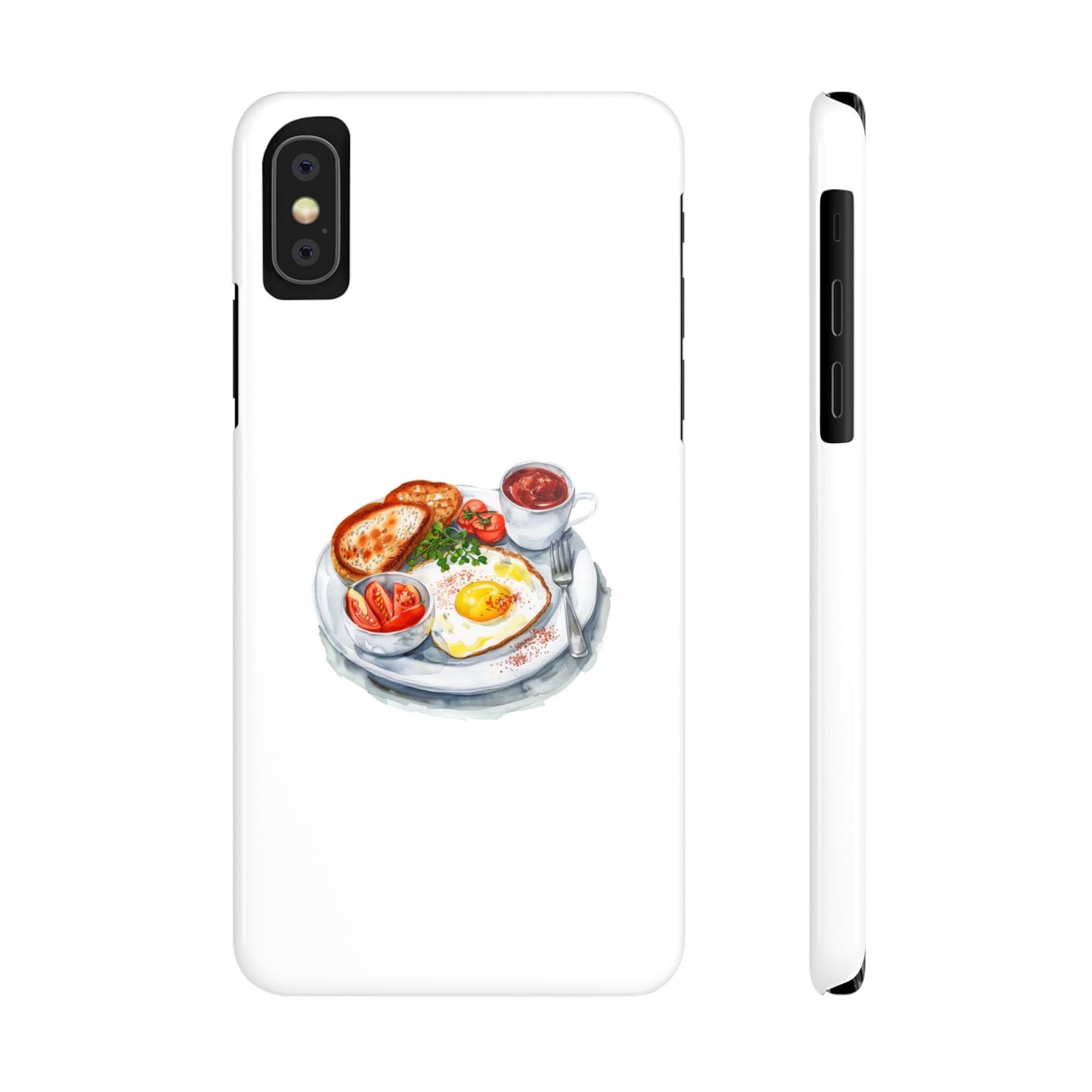 Breakfast Lover Slim Phone Cases, Cute Food Phone Accessories, Coffee Morning Aesthetic, Gift for Foodies, Kitchen Decor Cases