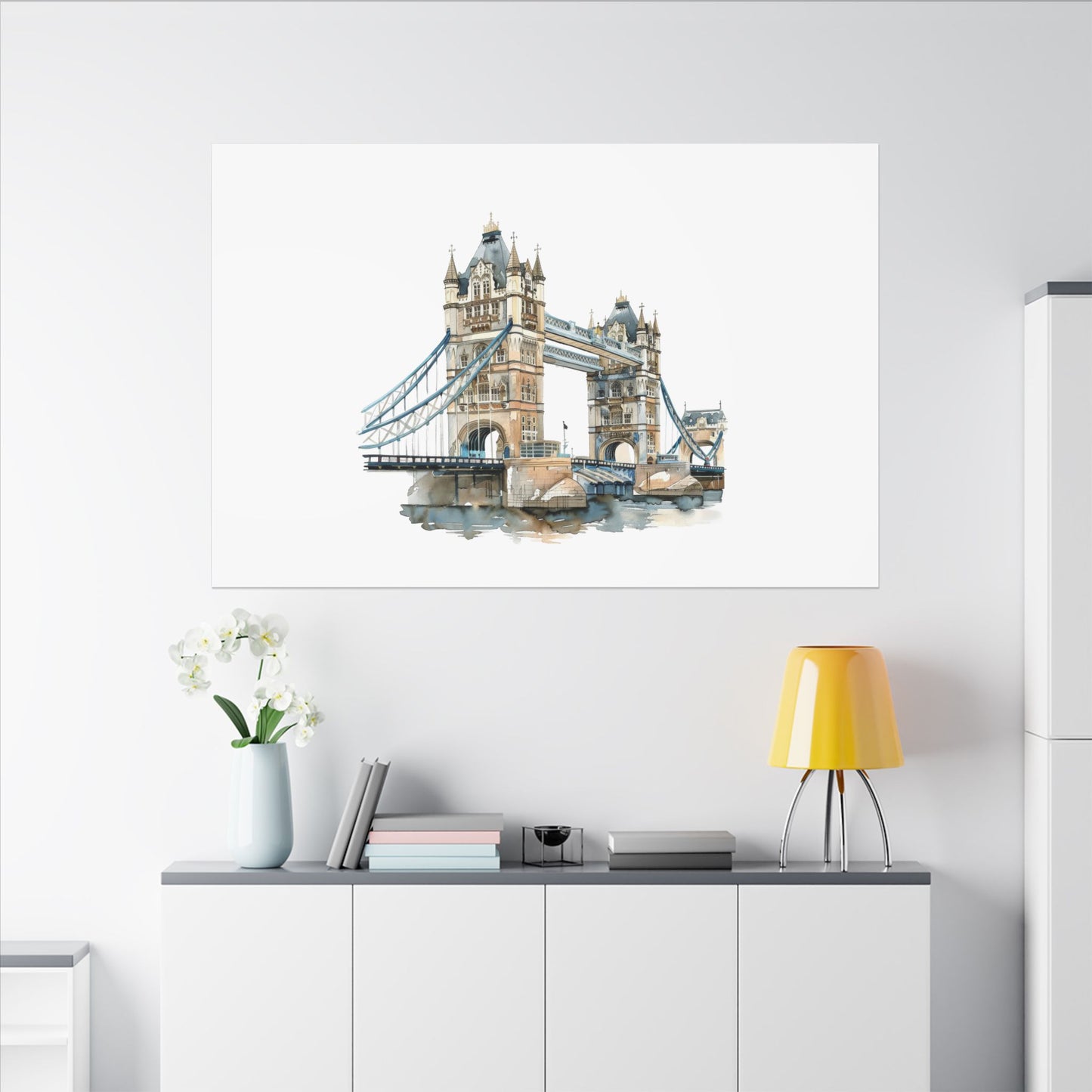 London Bridge Matte Canvas Wall Art, Elegant Home Decor, Unique Gift for Art Lovers, Travel Enthusiast Wall Decor, Modern Aesthetic