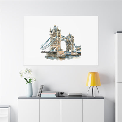 London Bridge Matte Canvas Wall Art, Elegant Home Decor, Unique Gift for Art Lovers, Travel Enthusiast Wall Decor, Modern Aesthetic