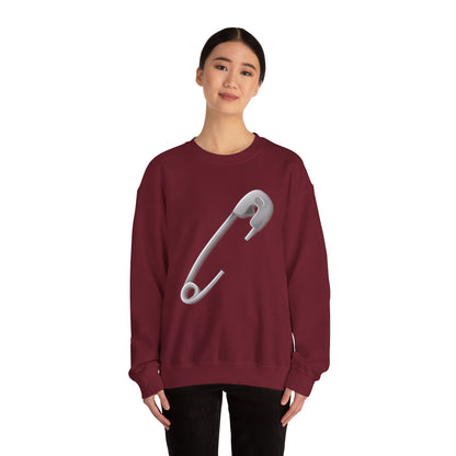 Unisex Heavy Blend™ Crewneck Sweatshirt - Minimalist Safety Pin Design