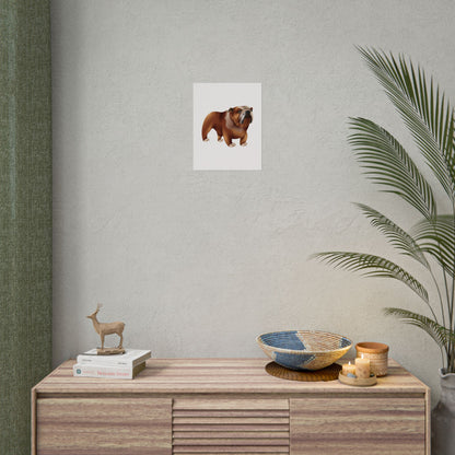 Bulldog Rolled Poster Art | Dog Lover’s Wall Decor | Unique Gift for Pet Owners | Living Room or Office Decor