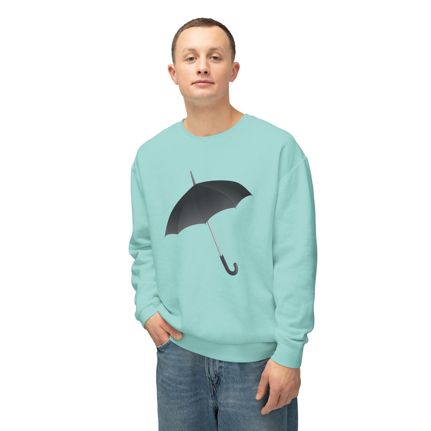 Unisex Lightweight Crewneck Sweatshirt - Regal Royal Umbrella