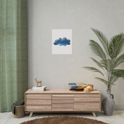 Blue Cloud Art Print, Minimalist Wall Decor, Kids Room Wall Art, Nursery Poster, Aesthetic Home Decor, Modern Art Print