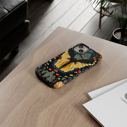Butterfly Floral Phone Case, Art-inspire Tough Case, Gift for Nature Lovers, Butterfly Pattern Cover, Eco-Friendly Mobile Accessory