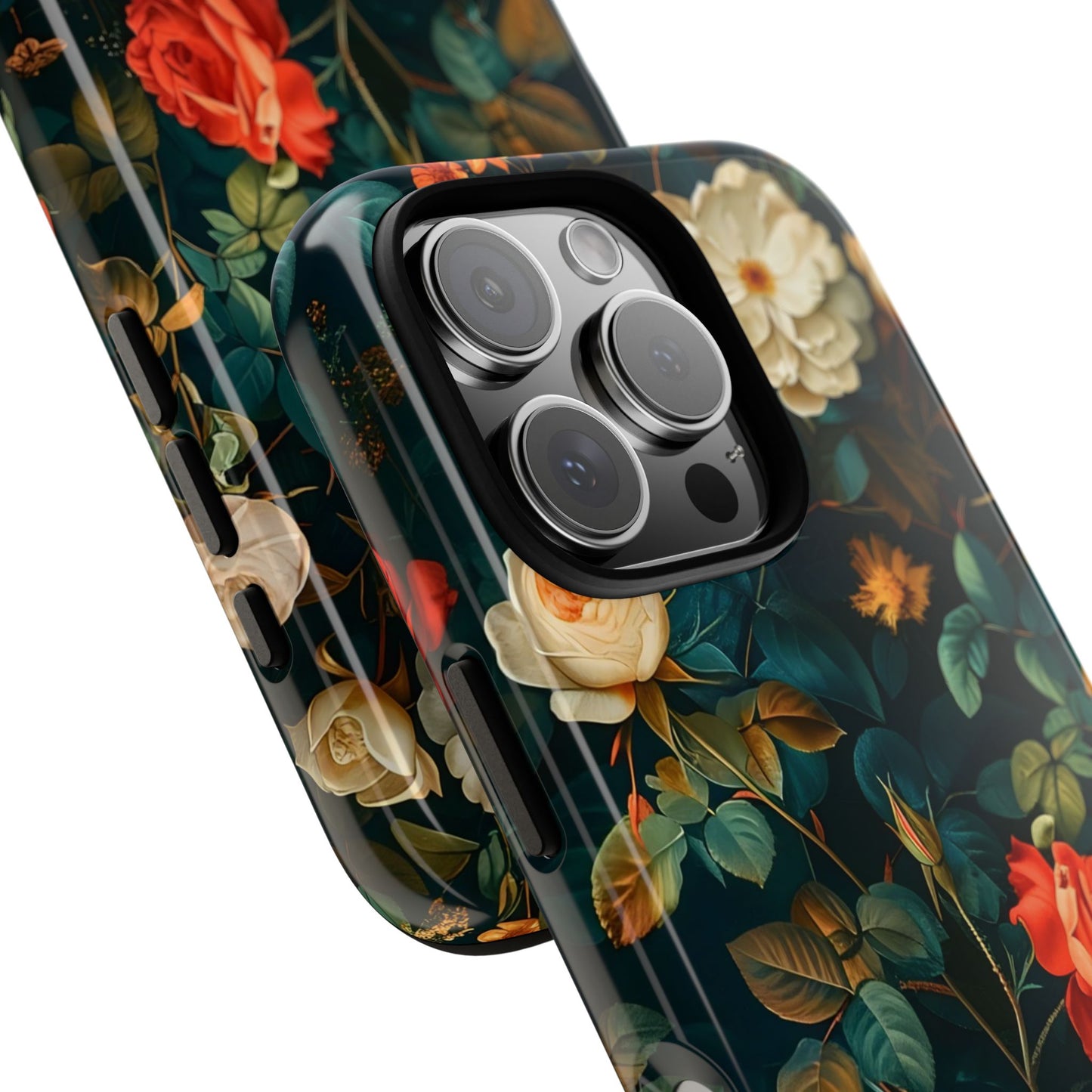 Floral iPhone Case, Tough Phone Cover, Flower Design Phone Accessory, Gift for Her, Spring Style, Floral Protection Case