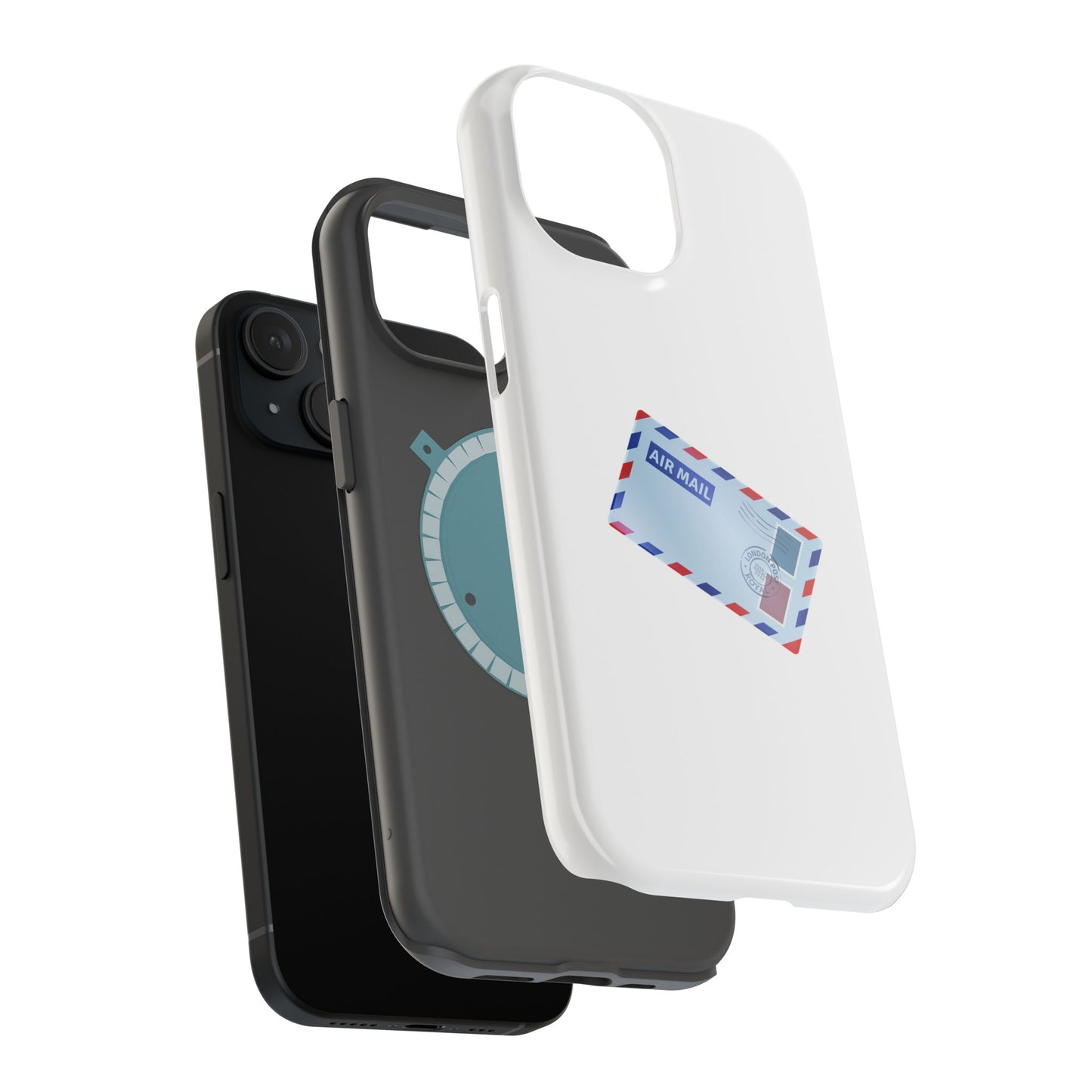 Air Mail Design Magnetic Phone Cases, Custom Phone Cover, Unique Gift for Travelers, Stylish Accessories for Holidays, Fun Phone Cases