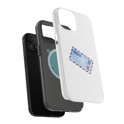 Air Mail Design Magnetic Phone Cases, Custom Phone Cover, Unique Gift for Travelers, Stylish Accessories for Holidays, Fun Phone Cases