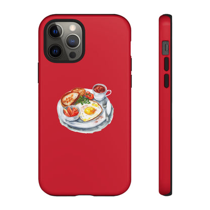 Breakfast-Inspired Phone Case, Tough Phone Covers, Foodie Gifts, Unique Accessories, Cute Kitchen Decor, Red Phone Case
