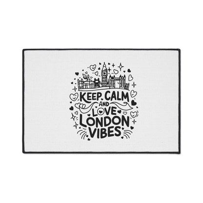London-Themed Heavy Duty Floor Mat - Keep Calm and Love London Vibes Decor, Home Entrance Mat, Gift for Travelers, Unique Kitchen Rug