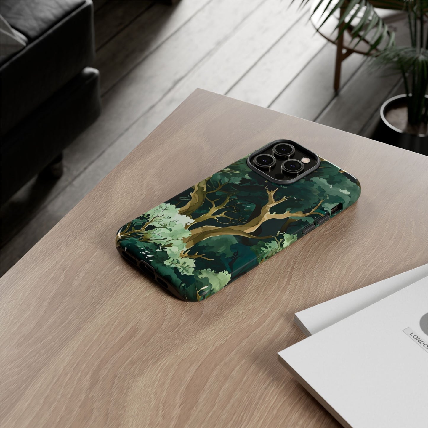 Forest Green Phone Case, Nature-Inspired Tough Cases, Eco-Friendly Gift, Outdoor Lover Accessory, Unique Phone Cover