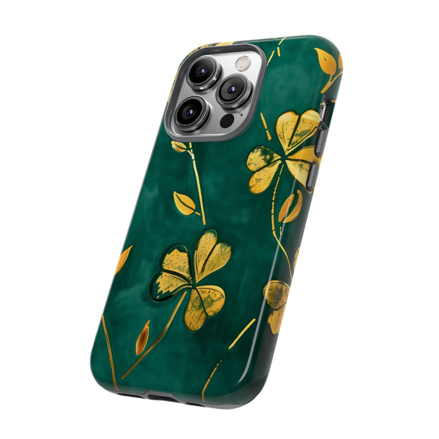Floral Phone Case with Gold Accents, Tough Phone Cover, Stylish Phone Protector, Unique Gift for Her, Nature Lover Accessory