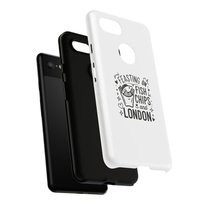 London Fish & Chips Phone Case, Tough Cases with Fun Design for Food Lovers, Unique Gift for Travelers, Cell Phone Accessories