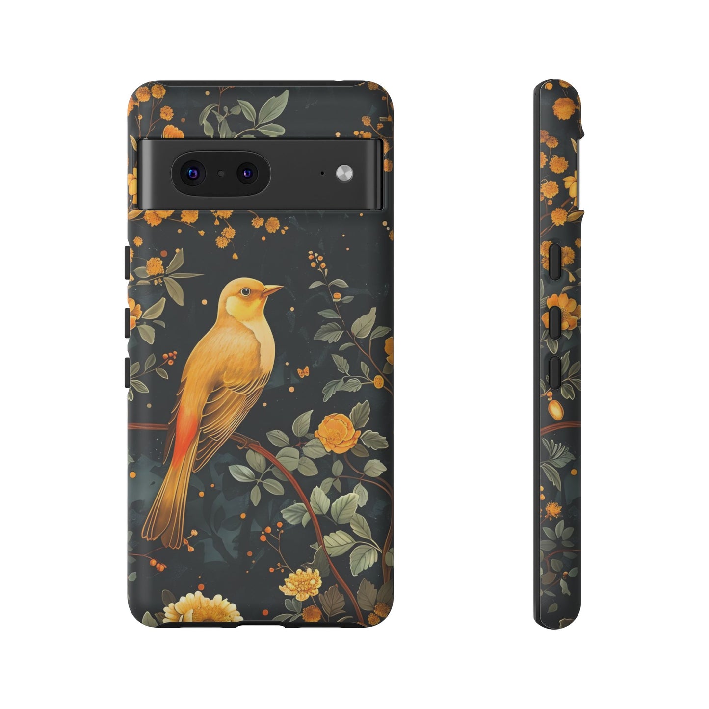 Floral Phone Case, Tough Cases with Bird Design, Nature Lover Gift, Stylish Protection, Birthday Present, Floral Phone Cover