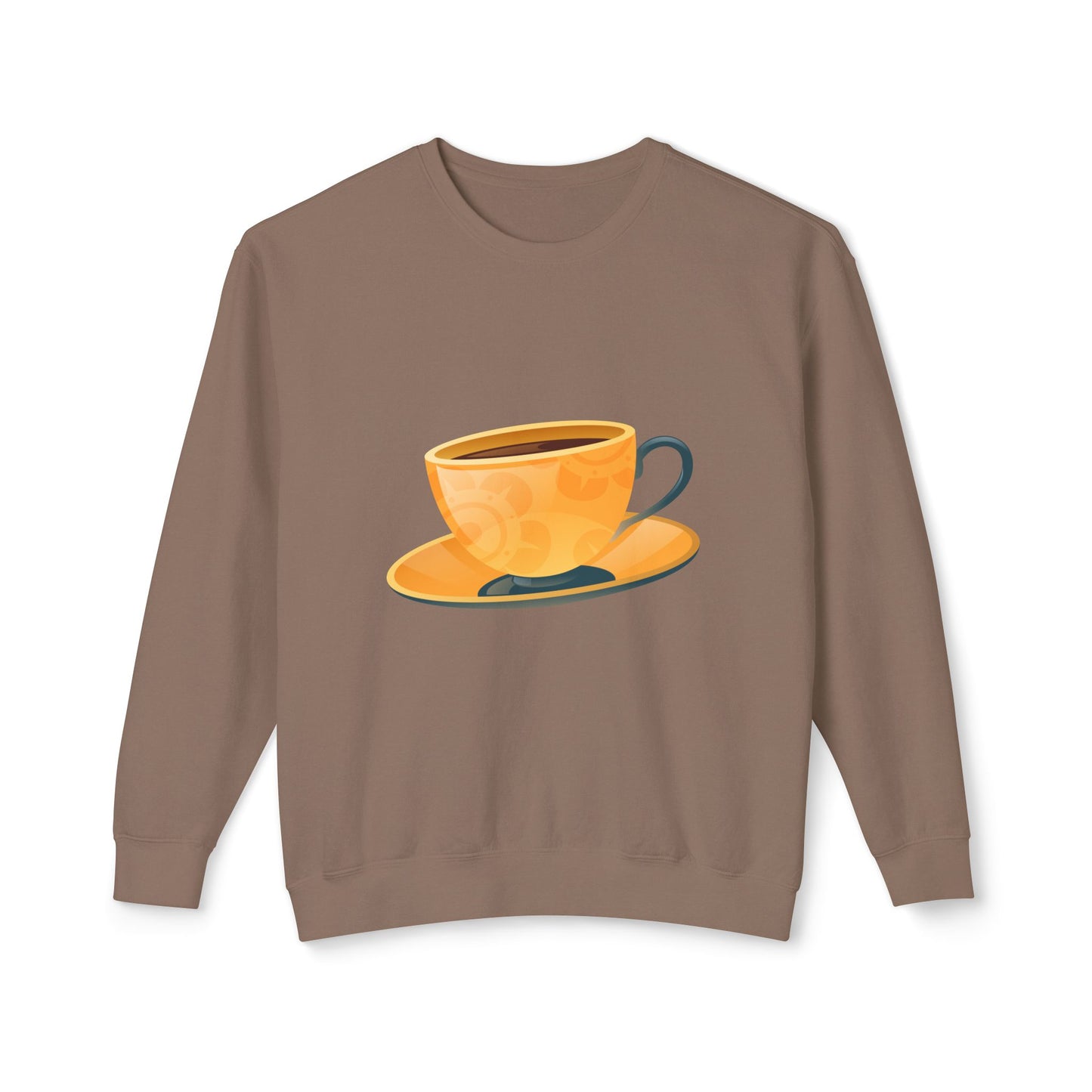 Unisex Lightweight Crewneck Sweatshirt - Elegant British Tea Cup - Classic Tea Time Styled