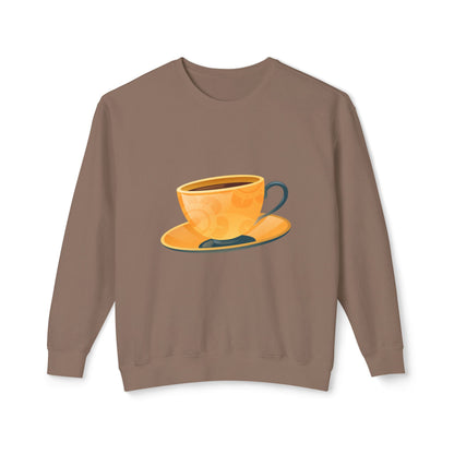 Unisex Lightweight Crewneck Sweatshirt - Elegant British Tea Cup - Classic Tea Time Styled