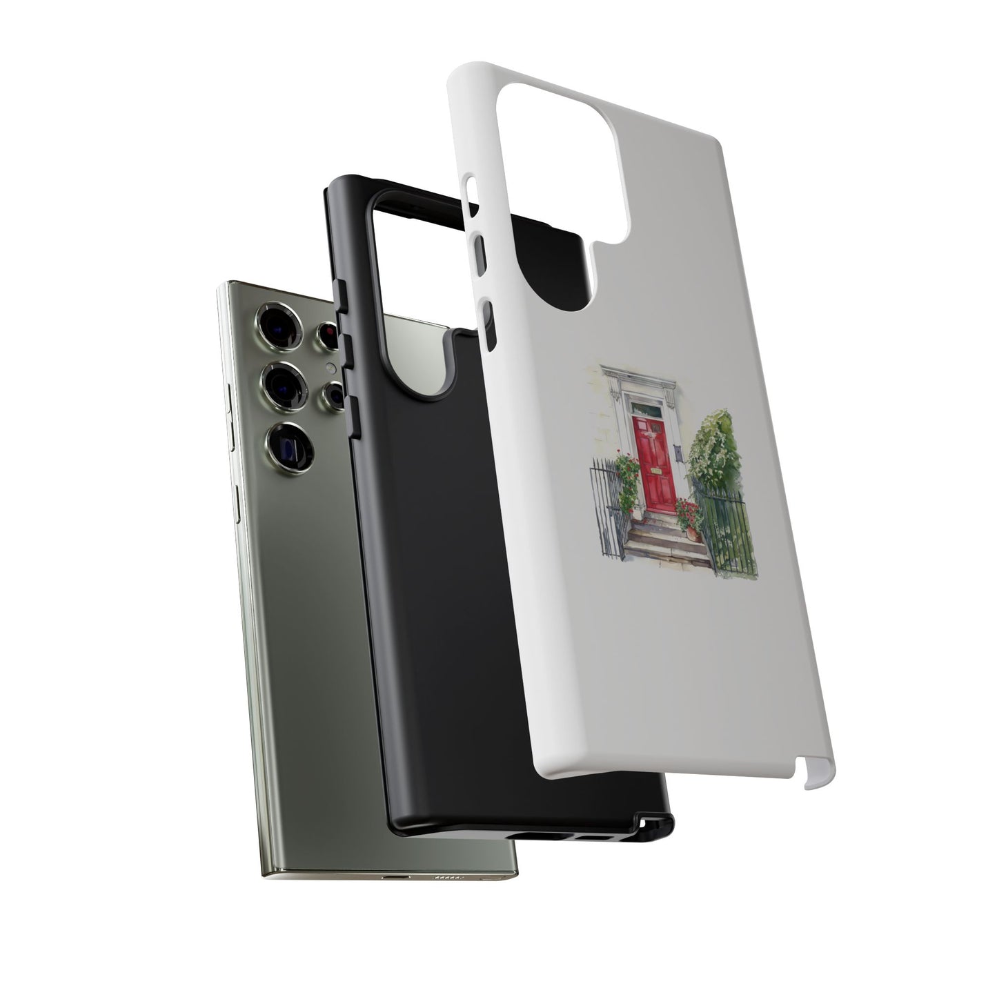 Artistic Phone Case - Charming Red Door Design for Stylish Protection