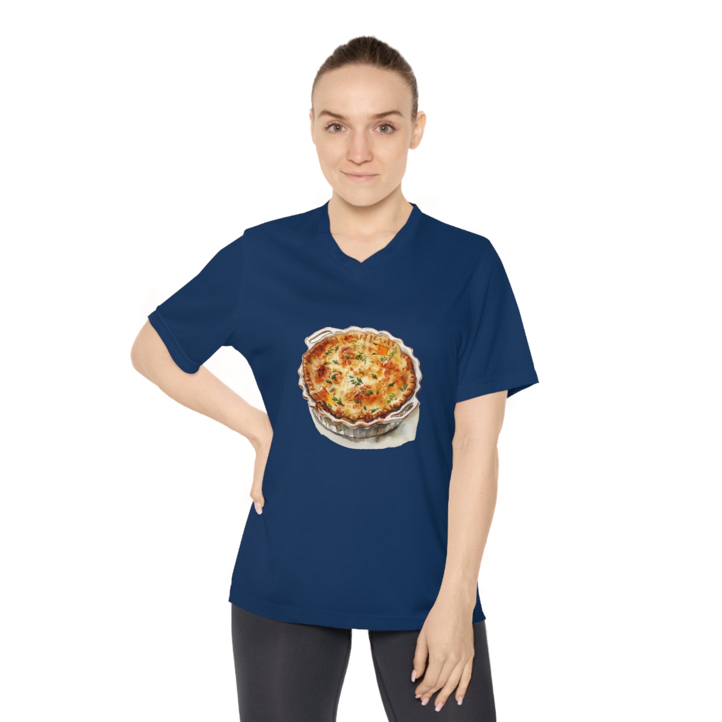 Women's V-Neck T-Shirt - Kitchen Wall Art with Food Illustration