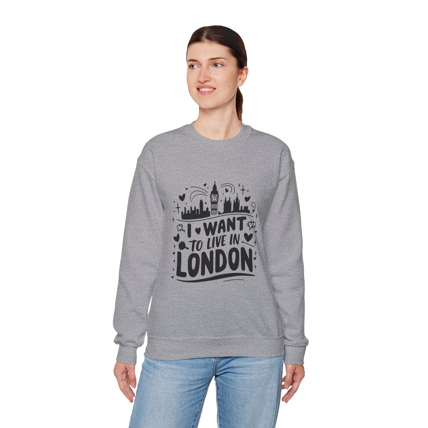 Unisex Heavy Blend™ Crewneck Sweatshirt - I want to Live in Beautiful London